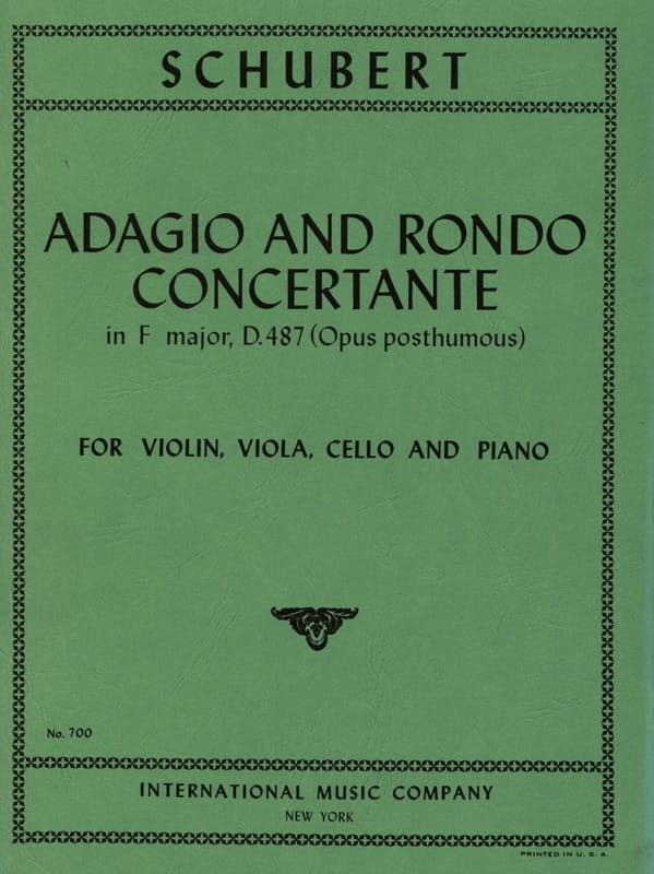 SCHUBERT F. - ADAGIO Y RONDO FA M (SC+PT)     V/VA/VCP - OP.POST.