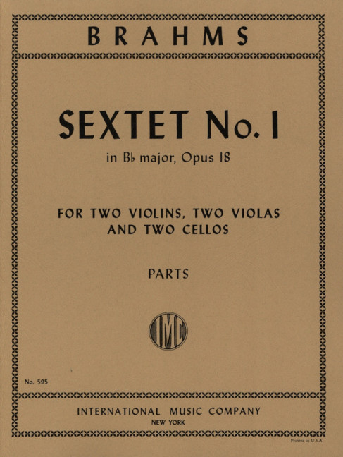 BRAHMS J. - SEXTETO Nº1 SIb M (PT)  2V/2VA/2VC - OP.18 ED.PETERS