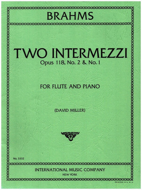 BRAHMS J. - INTERMEZZI (2) - OP.118 Nº1/2