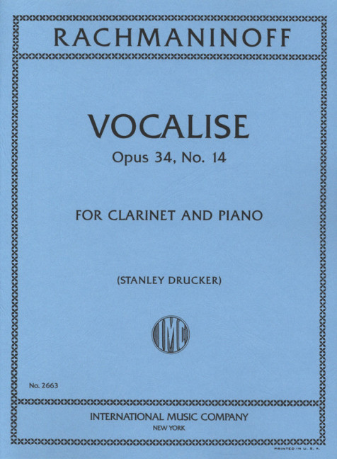 RACHMANINOFF S. - VOCALISE - OP.34 Nº14