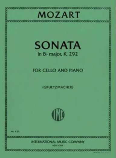 MOZART W.A. - SONATA OP.POSTUMO K 292 (VIOLONCELLO Y PIANO)