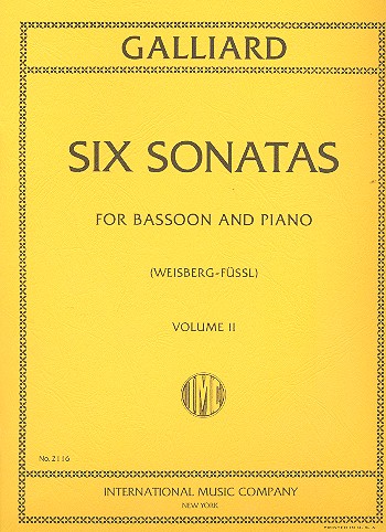 GALLIARD J.E. - SONATAS V.2 (6) -FAGOT Y PIANO