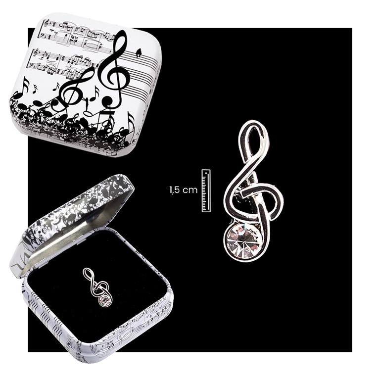 REGALO - PIN CLAVE DE SOL CON PIEDRA EN LATA