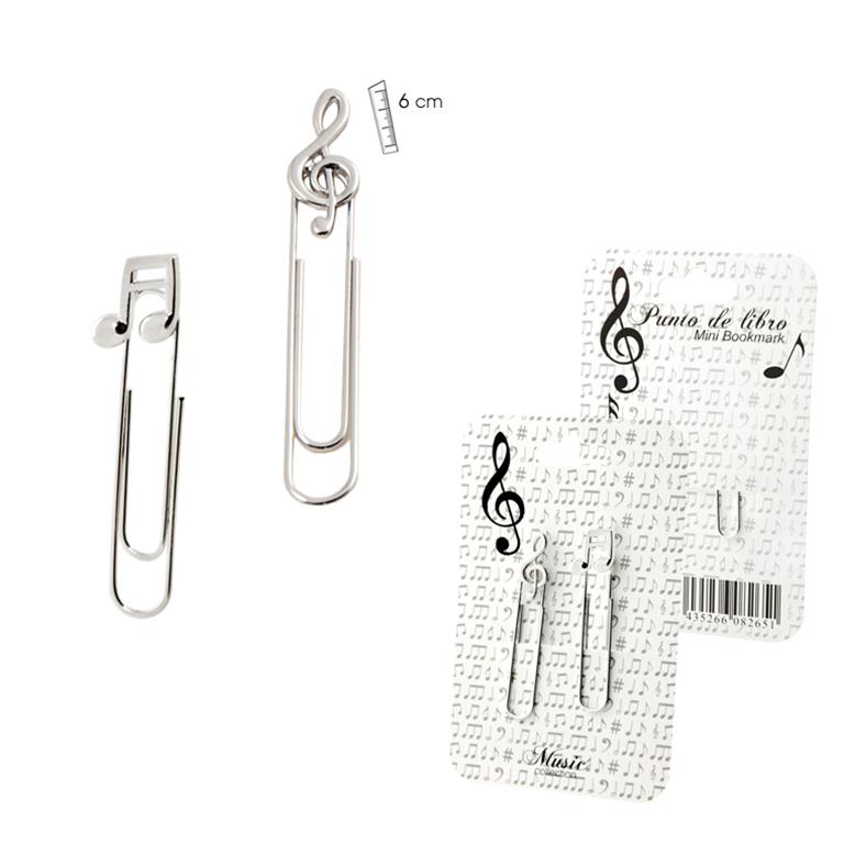 REGALO - SET DE 2 "CLIPS" PUNTOS DE LIBROS CON MOTIVO MUSICAL