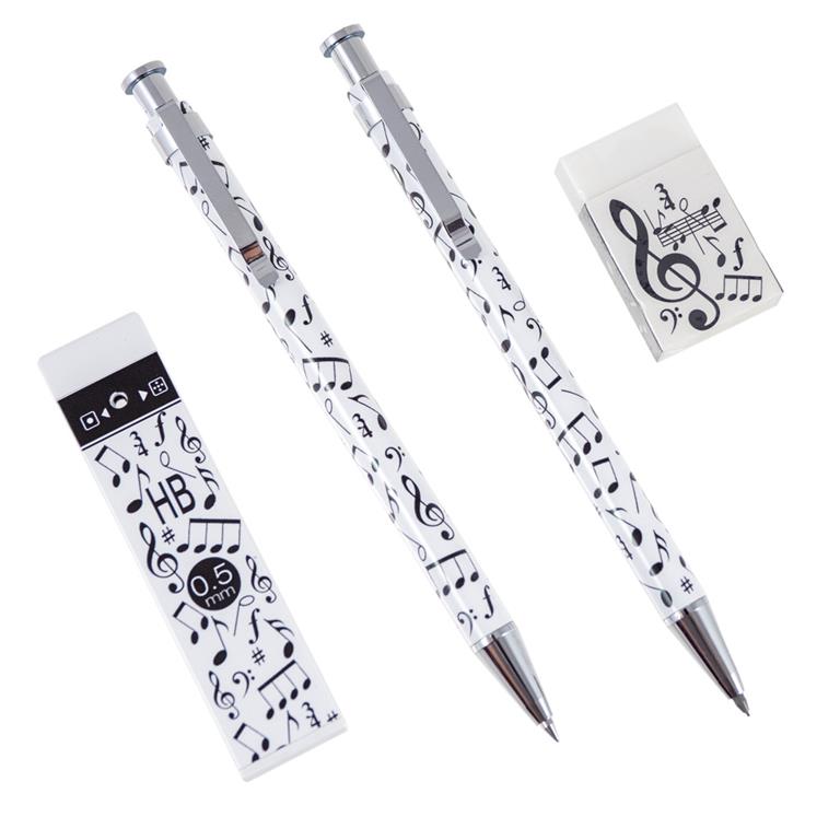 REGALO - SET BOLIGRAFO + PORTAMINAS+ MINAS + GOMA (MUSICA)