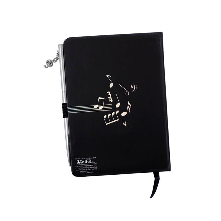 REGALO - AGENDA NEGRA Y PLATA CON BOLIGRAFO
