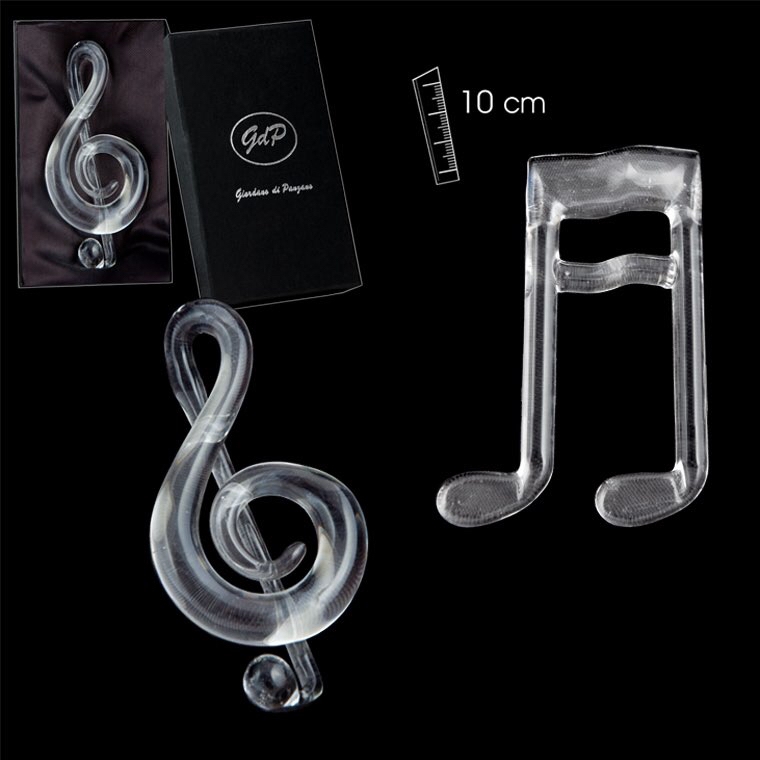 REGALO - FIGURA DE CRISTAL DE CLAVE DE SOL O CORCHEA En estuche