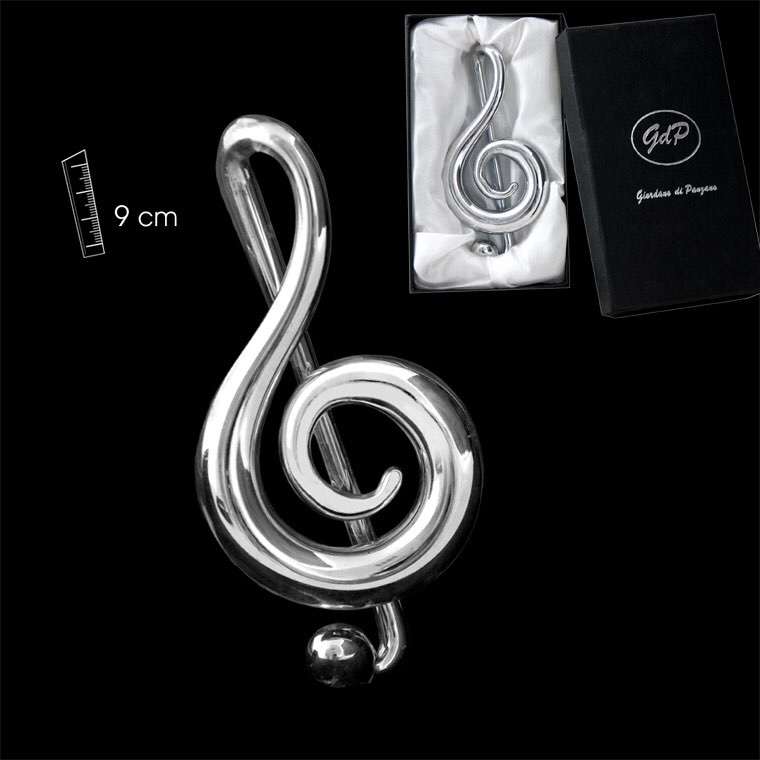 REGALO - FIGURA DE CLAVE DE SOL (PLATEADA) En estuche