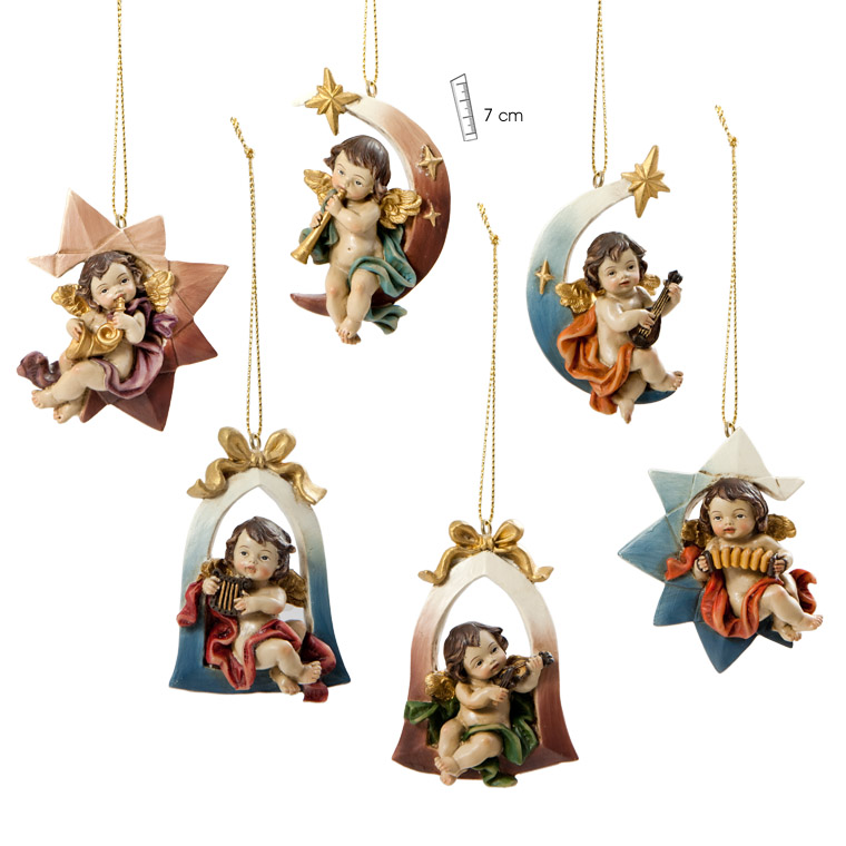 REGALO - COLGANTE CON ANGELITO MUSICAL (7cm)