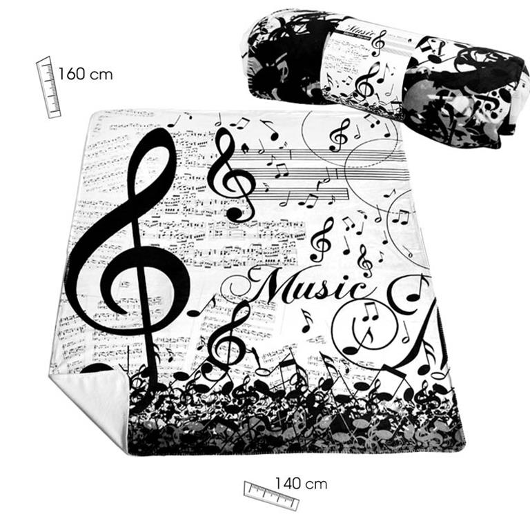 REGALO - MANTA FORRO POLAR CON NOTAS MUSICA