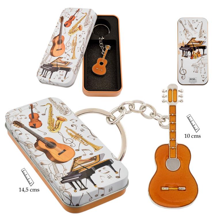 REGALO - LLAVERO LATA GUITARRA ESPAÑOLA MARRON