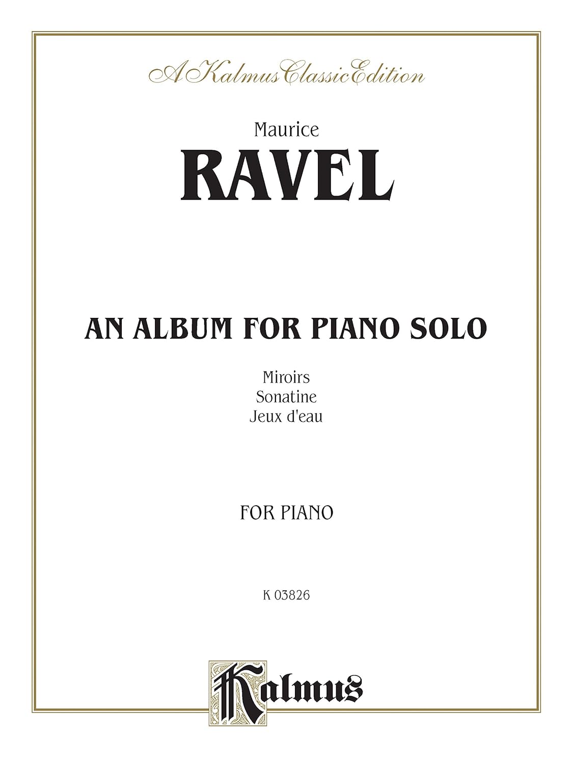 M.RAVEL.- Album for Piano Solo