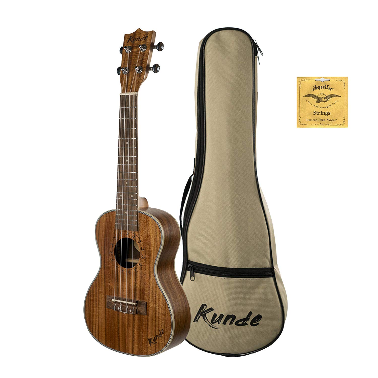 UKELELE CONCIERTO - KUNDE MOON 23 EQ  (equalizado+Afinador incorporado)  + FUNDA