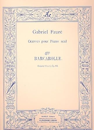 ED26490FAURE G. - BARCAROLA Nº 4 OP.44 PIANO