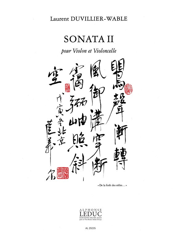 DUVILLIER-WABLE L. - SONATA II PARA VIOLIN Y VIOLONCELLO