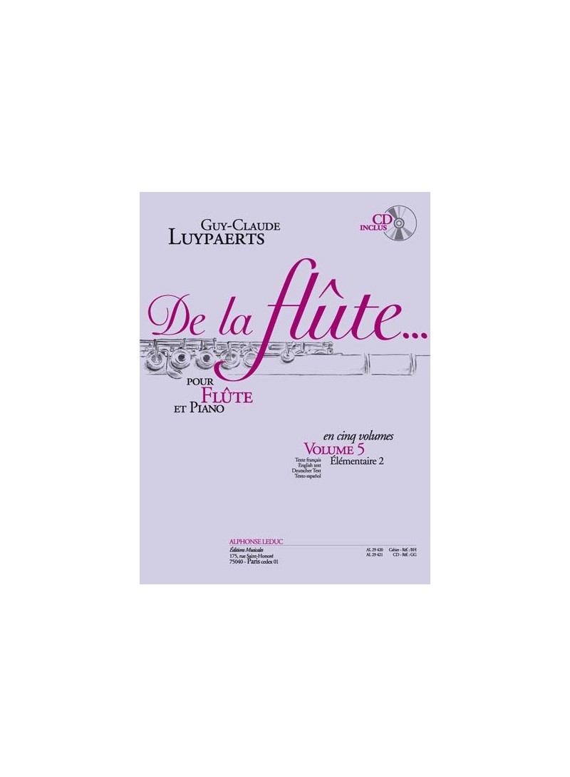 LUYPAERTS G.C - DE LA FLAUTA V.5 ESPAÑOL + ING + FRAN + ALEMAN +CD