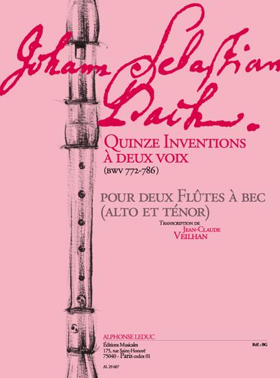 BACH J.S. - INVENCIONES A 2 VOCES (15) 2 FLAUTAS DULCES
