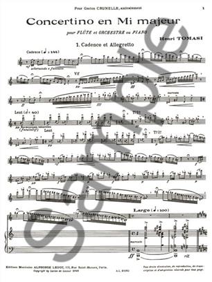 TOMASI H. - CONCERTINO MI M -