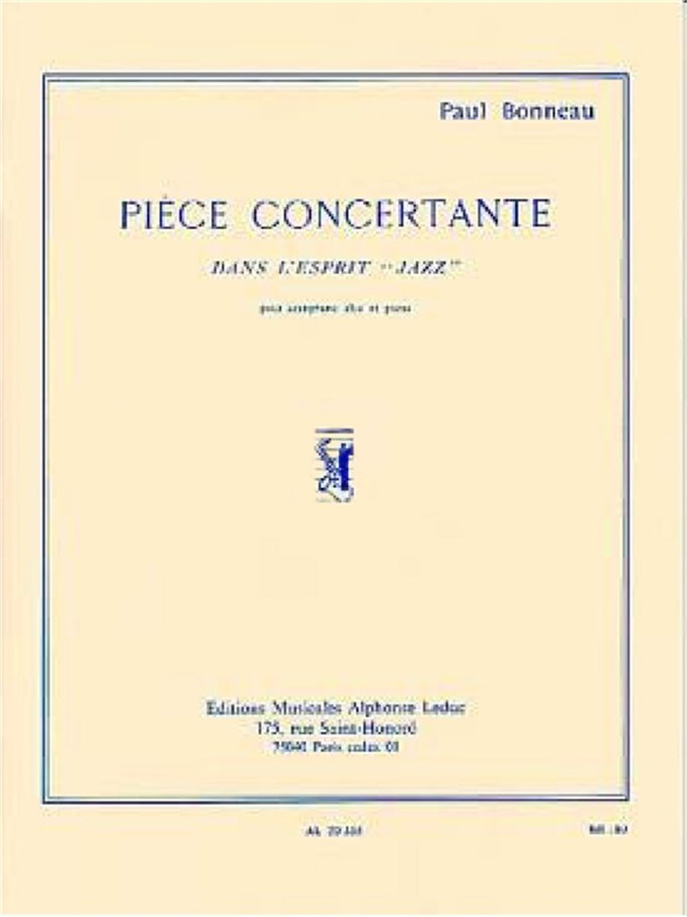 BONNEAU P. - PIECE CONCERTANTE DANS L-ESPRIT JAZZ -