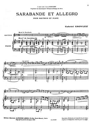 GROVLEZ G. - SARABANDA Y ALLEGRO -OBOE