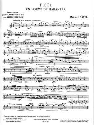 RAVEL M. - PIEZA EN FORMA DE HABANERA -