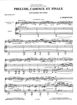 DESENCLOS A. - PRELUDIO CADENCIA Y FINAL - SAXO Y PIANO -