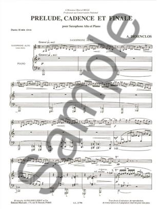 DESENCLOS A. - PRELUDIO CADENCIA Y FINAL - SAXO Y PIANO -