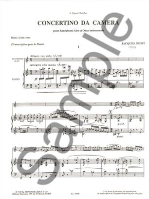 IBERT J. - CONCERTINO DA CAMERA -