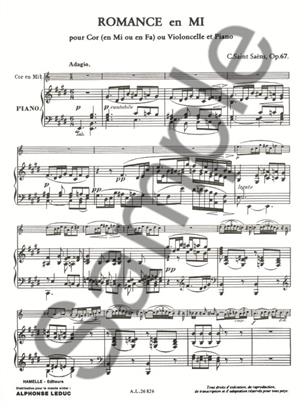 SAINT SAENS C. - ROMANZA - OP.67 TROMPA O CELLO Y PIANO