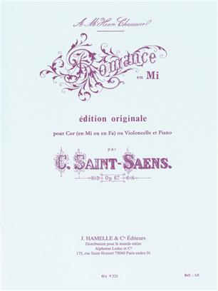 SAINT SAENS C. - ROMANZA - OP.67 TROMPA O CELLO Y PIANO