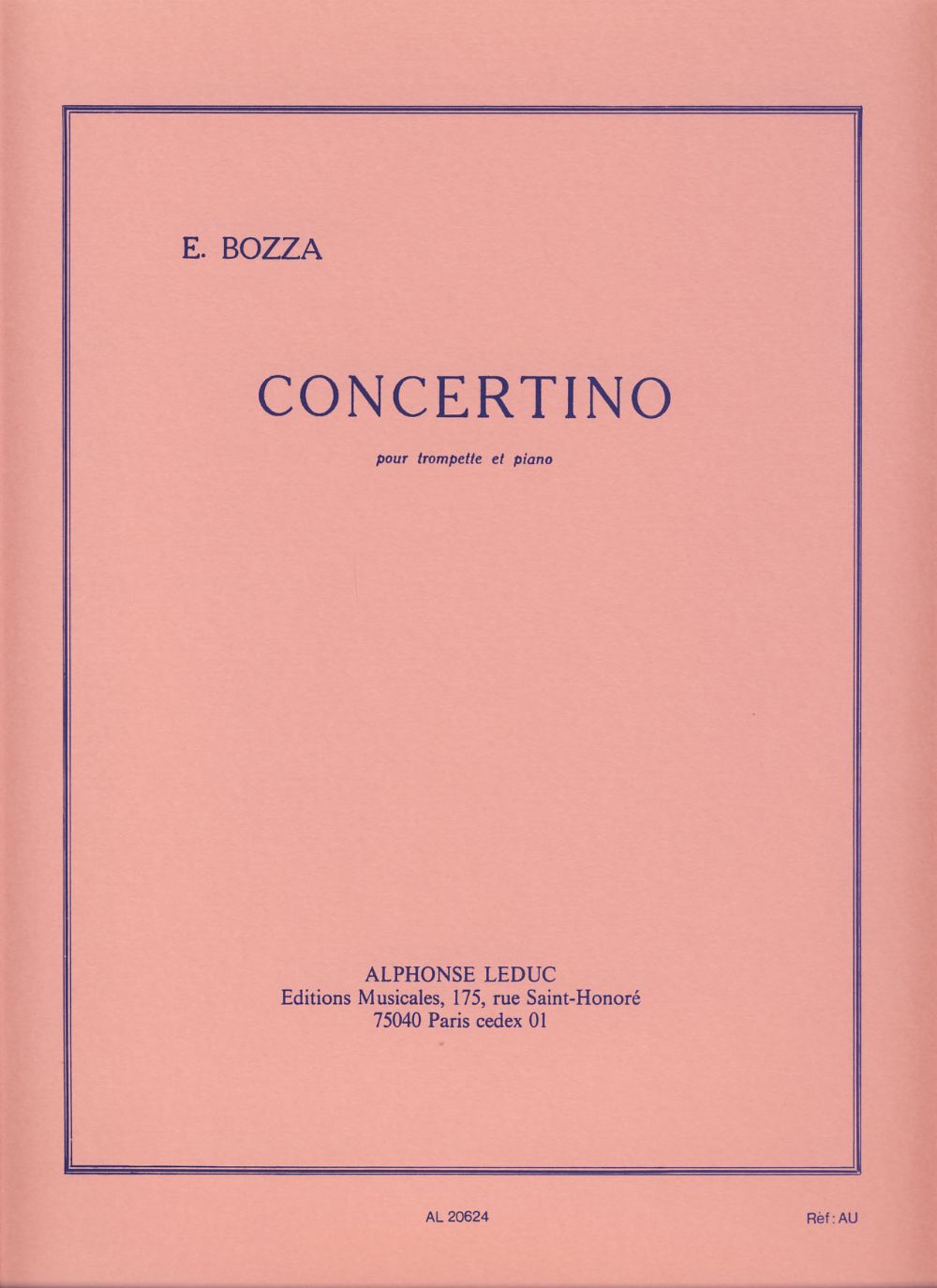 BOZZA E. - CONCERTINO -
