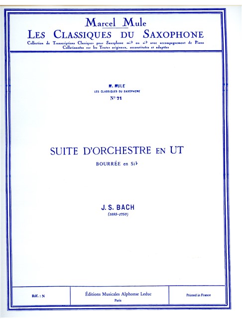 BACH J.S. - SUITE EN DO (BOURREE) - SAX