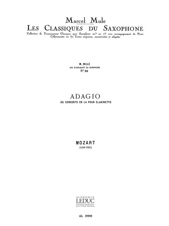 MOZART W.A. - ADAGIO DEL CONCIERTO EN LA DE CLARINETE - KV.622