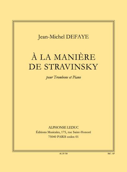 DEFAYE J.M. - A LA MANERA DE STRAVINSKY