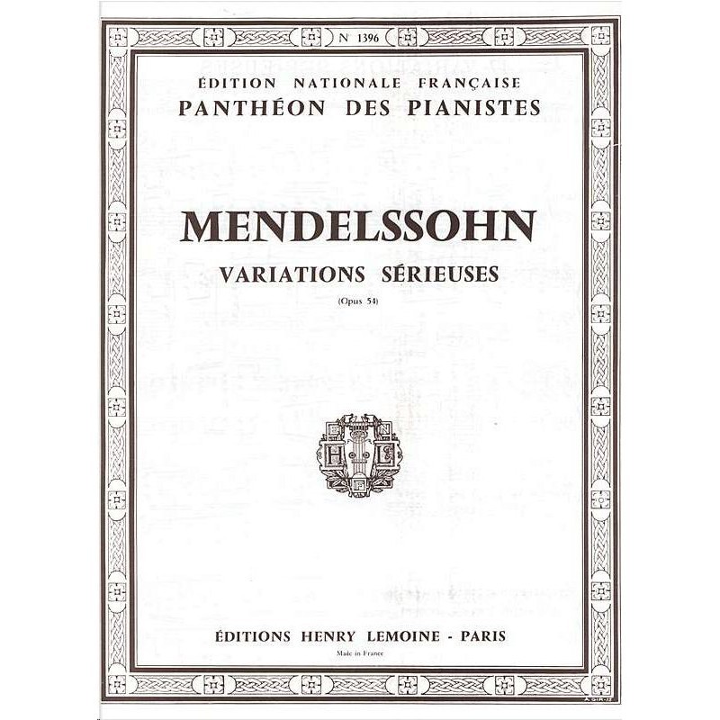 MENDELSSOHN.- VARIATIONS SERIEUSES OP 54 (PIANO)