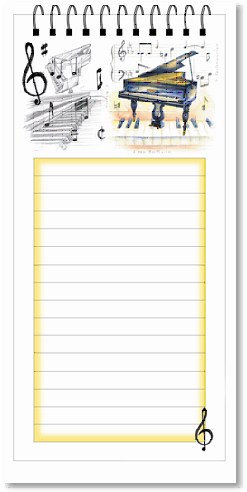 REGALO - LIBRETA PARA NOTAS MAGNETICA CON PIANO DE COLA