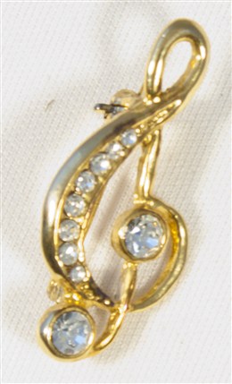REGALO - BROCHE CLAVE DE SOL ORO - ACABADO BRILLANTE (PEQUEÑO)