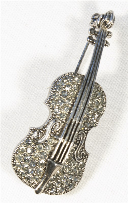 REGALO - BROCHE VIOLIN PLATA BRILLO