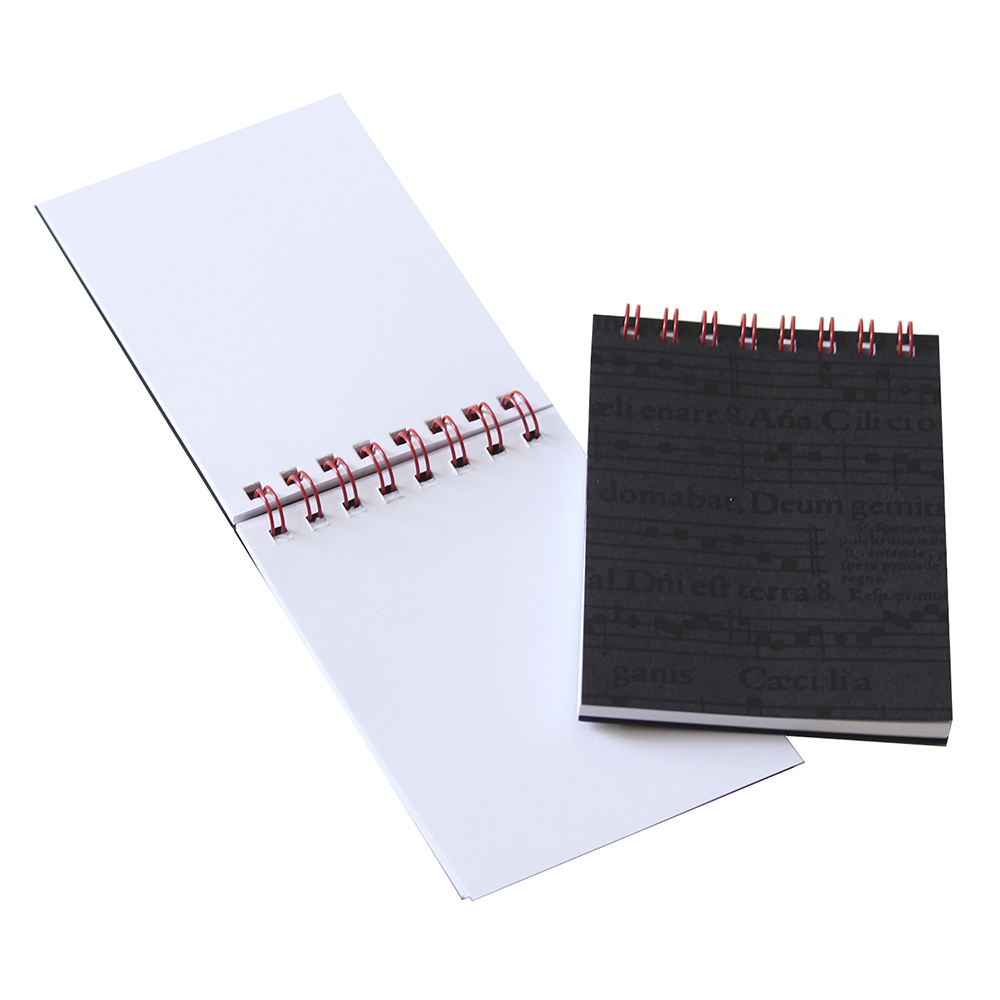REGALO - CUADERNO A7 (NEGRO)CON MOTIVOS MUSICALES (PARTITURA EN RELIEVE) NEGRO