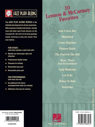 LENNON-MCCARTNEY - JAZZ PLAYALONG (+CD) Nº 29 INSTRUMENTOS DO,MI,SI -