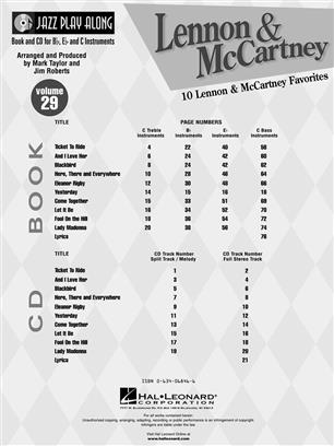 LENNON-MCCARTNEY - JAZZ PLAYALONG (+CD) Nº 29 INSTRUMENTOS DO,MI,SI -