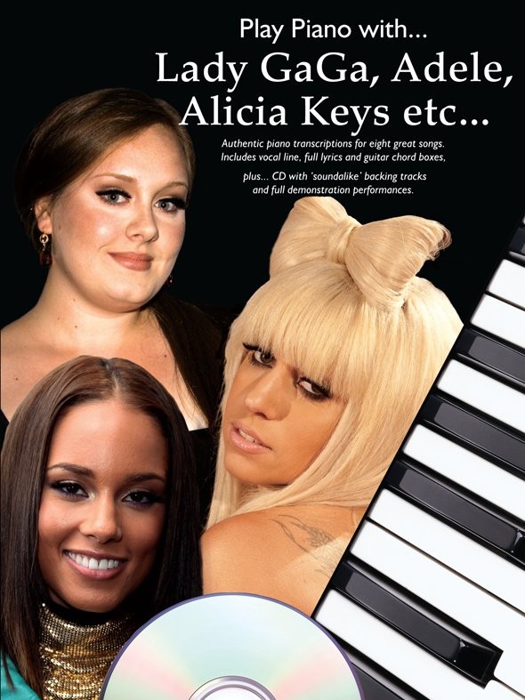 LADY GAGA, ADELE, ALICIA KEYS ETC PLAY PIANO WITH +CD