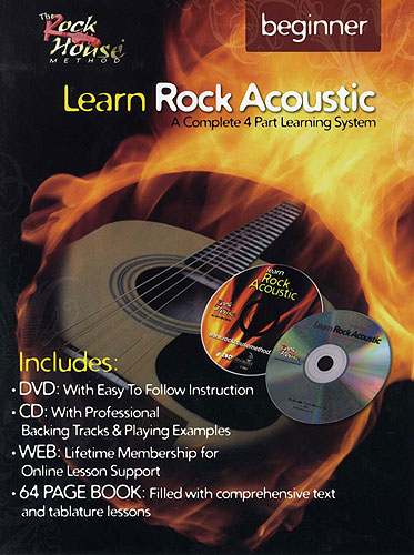 THE ROCK HOUSE METHOD LEARN ROCK ACOUSTIC GUITAR BEGINNER (CD+DVD) (TABLATURA)