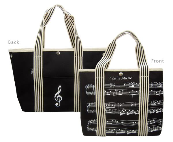 REGALO - BOLSO DE MANO LONA/TELA DISEÑO MUSICAL *DESCATALOGADO*