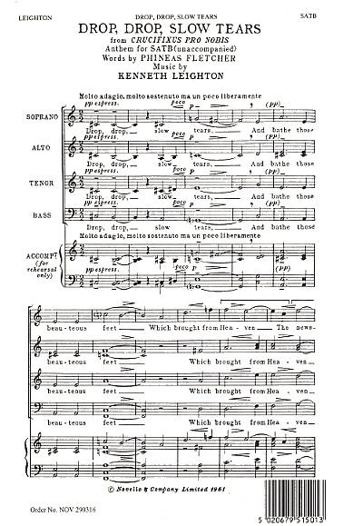 Kenneth Leighton - Drop, Drop, Slow Tears Chant.