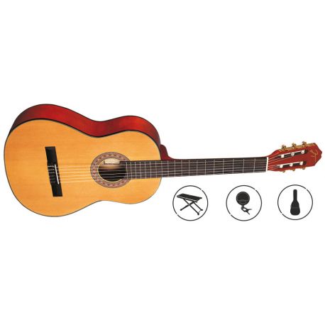 GUITARRA - OQAN QGC-25 (PACK CLASICA + AFINADOR + FUNDA + APOYAPIE)
