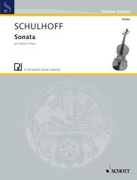 SCHULHOFF E. - SONATA VIOLIN OP.7 WV24
