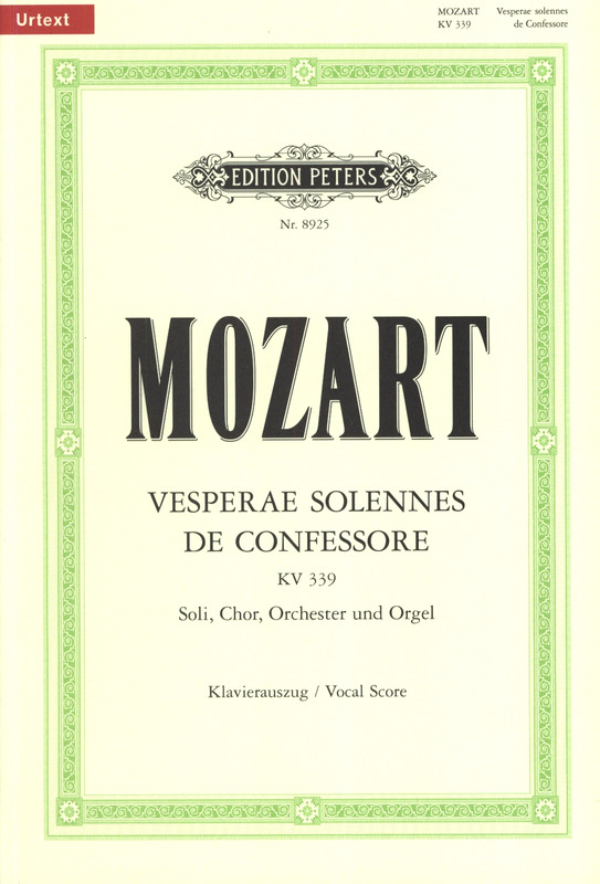 MOZART W.A. - VESPERAE SOLENNES DE CONFESSORE URTEXT - KV.339