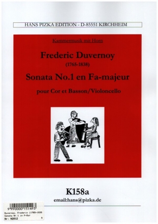 DUVERNOY J.B. - SONATA Nº1 TROMPA Y FAGOT