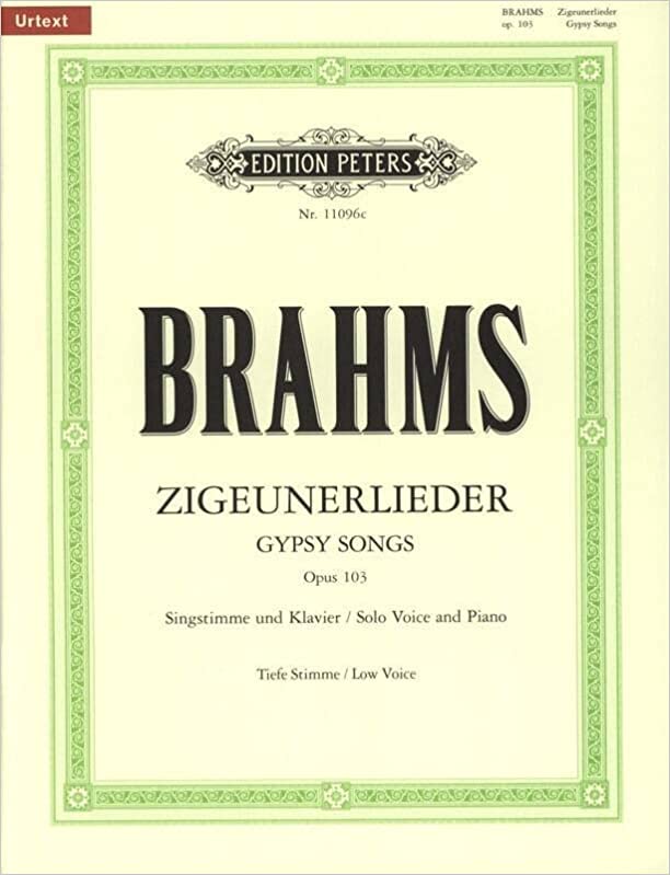 BRAHMS J. - CANCIONES GITANAS OP.103 ZIGEUNERLIEDER VOZ BAJ (URTEXT)